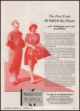 1942 Monsanto Chemical Springfield Massachusetts Rubber & Plastics WWII Print Ad