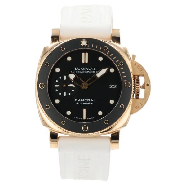 Panerai Luminor Submersible Black Dial 18k Rose Gold 42mm Automatic Mens PAM0068