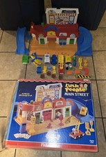 Vintage Fisher Price Little People Main Street Incomplete Plus Box 1986