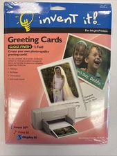 INVENT IT! Greeting Cards Gloss Finish 1/2 Fold - 10 Cards/Envelopes - NEW