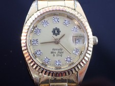Vintage Quartz Watch Kennedy Wire Rope & Sling Gold Tone Rhinestone Dial