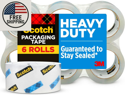 Scotch Heavy Duty Shipping Packing Tape, Clear, Shipping and Packaging Supplies,