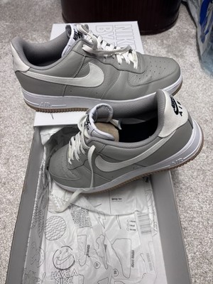 Nike By You Air Force 1 build in light gray with a gum sole Size 11.5