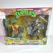 Playmates Toys Teenage Mutant Ninja Turtles Leonardo vs Rocksteady Boxed Playset