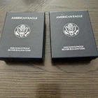 (2 coins) 1998-P Proof American Silver Eagle Dollar $1 Box & COA US Mint Bullion