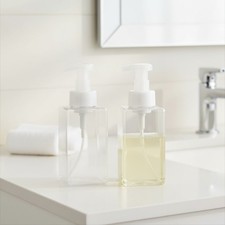 Durable 15oz Refillable Clear Foaming Soap Dispenser - 2 Pack for Home Office