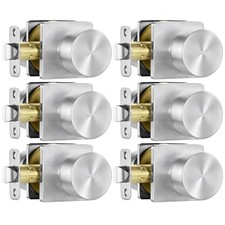 Brushed Nickel Passage Door Knobs, Satin Nickel Closet Door Knob for Hallway,...
