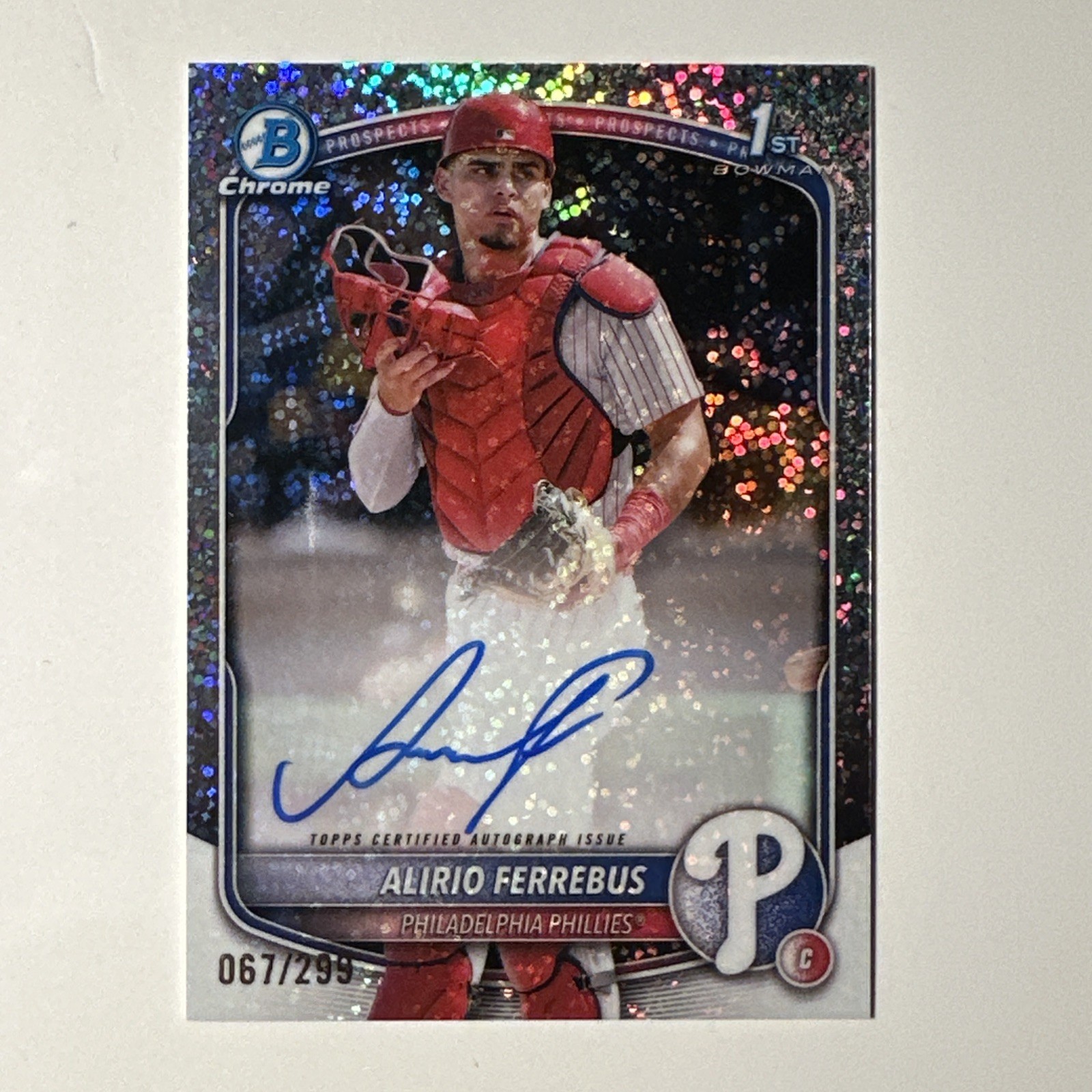 2025 Bowman Chrome Prospect Speckle Refractor /299 Alirio Ferrebus #CPA-AF Auto