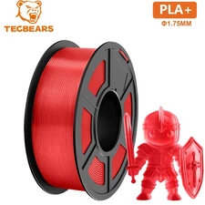 TECBEARS PLA+ Clear Red 1KG PLA Plus Filament 1.75mm 3D Printer Filament