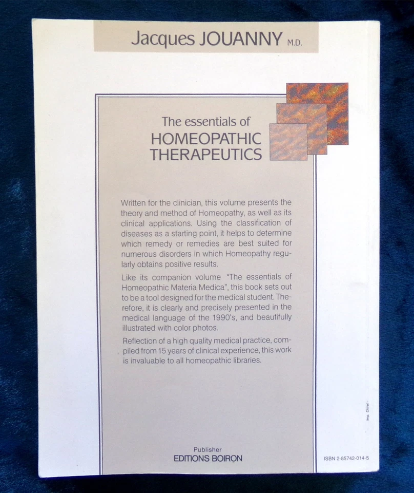 Very Rare: The Essentials Of Homeopathic Therapeutics, Jacques Jouanny, 1994 PB Foto 2 de 4