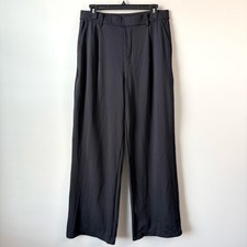 Halara Wide Leg Pull On Work Pants Black L Tall