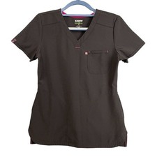 Scrubstar Scrub Top Women's Extra Small XS Black Stretch Medical Nurse Uniform