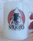 Vtg Fire King Narco Mug Milk Glass Native American