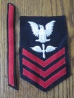 WWII ERA, U.S. NAVY AVIATION MACHINIST'S MATE 1c RATE w/SERVICE STRIPE,  NO GLOW — photo 1