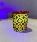 Mosser  Ruby Amberina Daisy & Buttons Candle Votive /Toothpick Holder UV Glow — photo 2