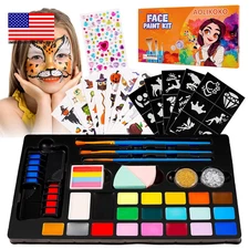 20 Colors Face Paint Kit for Kids , Water Based Non Toxic Face Painting Kit, Fac