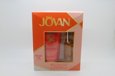 Jovan musk oil EDT 0.87oz(26ml) spray + 6.7oz(200ml) shower gel set for women