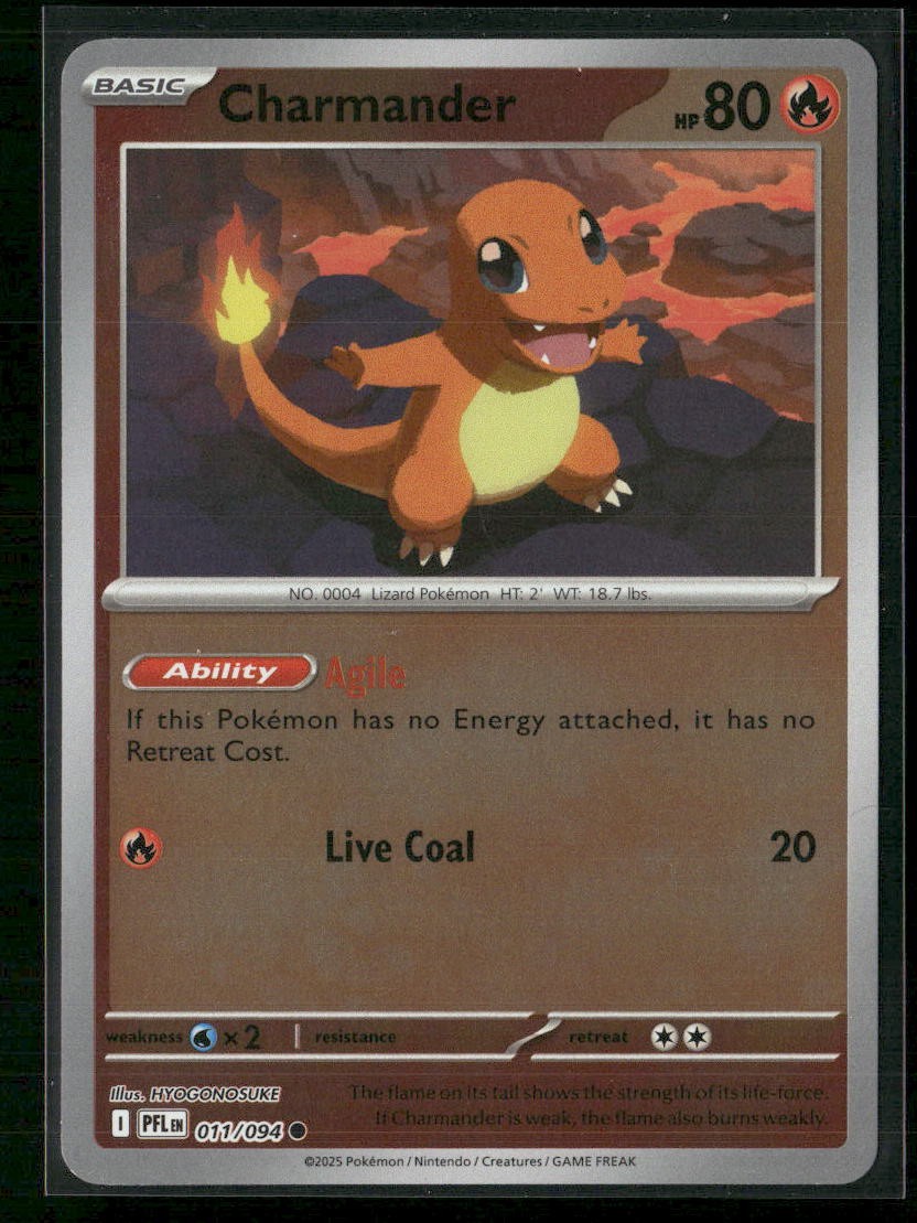 Charmander ME02: Phantasmal Flames 011/094 Reverse Holo NM