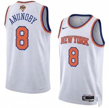 Unisex New York Knicks #8 White 2026 Finals Patch Custom - stitched!!