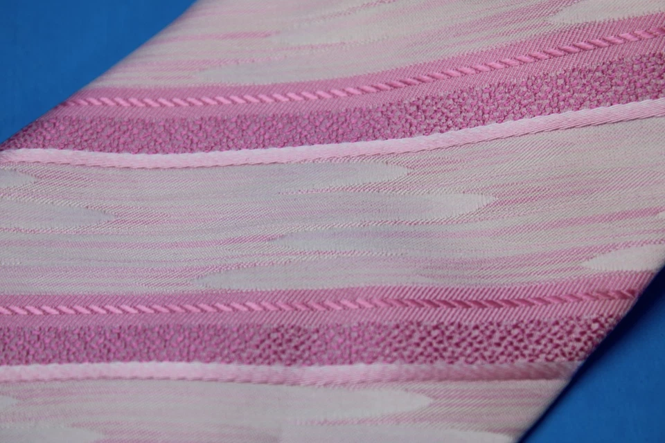 Corbata Milani Collezioni hecha a mano para hombre rosa brillante rayas diagonales 58x4 microfibra Foto 4 de 4