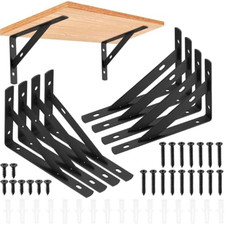 8 Pack Metal Shelf Brackets Heavy Duty Shelf Brackets Metal Wall Mount L Shaped