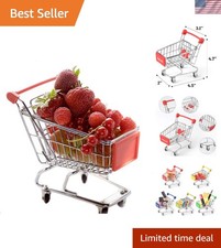 Charming Metal Mini Shopping Cart Toy - Perfect for Dollhouse Decor Kids