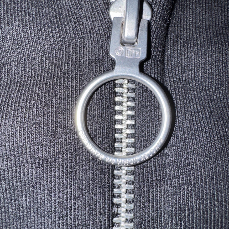 $410 Off-White Kids Boys Black Logo Shape Zip-Up Hoodie Sweater Size 6 - Image 4 of 4