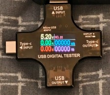 Digital USB Tester Multimeter - Voltage, Current, Power Detector - USB-A & USB-C