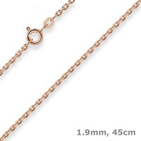 1,9Mm Ankerkette Diamantiert Kette Collier Halskette Aus 585 Gold Rotgold 45Cm