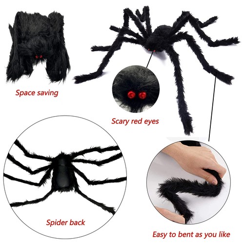 Halloween Decorations - 295" Halloween Spider Web Decorations Outdoor + 59" G... - Picture 4 of 7