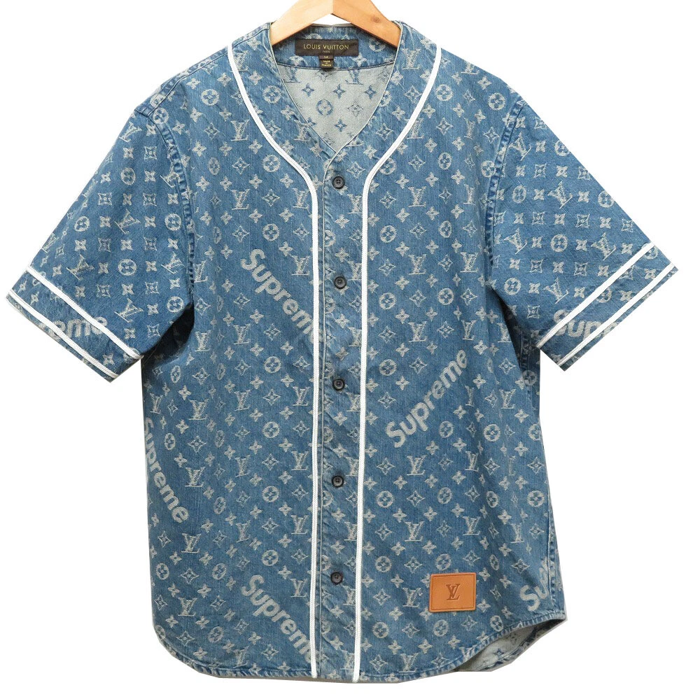 Louis Vuitton Jacquard Denim Baseball Jersey Blue