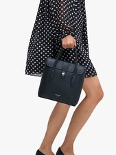 NWB Kate Spade Essential NS Black Leather Tote PXR00270 Satchel $258 Gift Bag FS