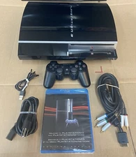 Sony PlayStation 3 PS3 40GB Piano Black Console- CECHH01- Tested Works