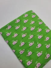 Dear Stella Fabric Whales Nautical Green Pink Preppy Ocean Beach Quilt ONE YARD