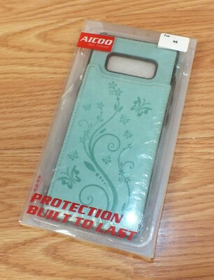 Aicoo Green Butterfly Protective Case With Card Slot For Note 8 Cell Phone 