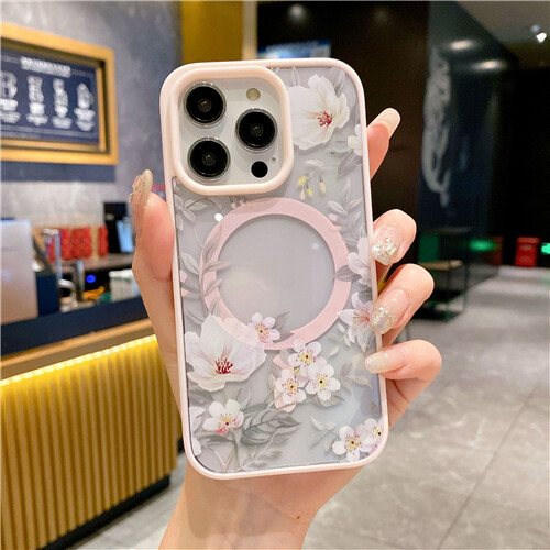 Case For iPhone 16 Plus 15 Pro Max 14 13 12 11 Magnetic Flower Shockproof Cover - Bild 23 von 24