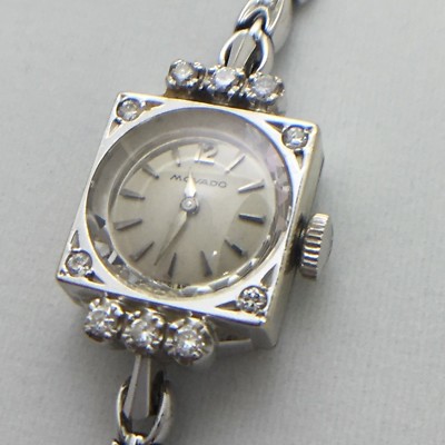 movado white gold diamond watch