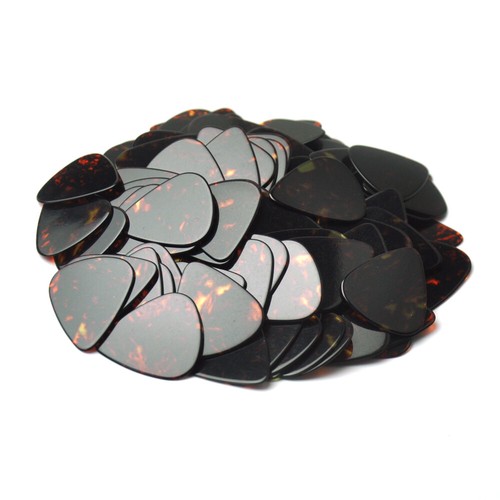 100pcs Heavy 0.96mm Blank Guitar Picks Plectrums Celluloid Brown Tortoise - Picture 3 of 3