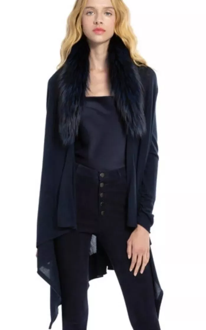Alice and olivia best sale izzy fur collar cardigan
