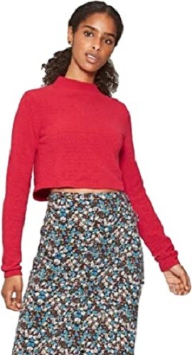 Wild Fable Women Red Mock Turtleneck 