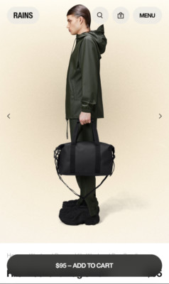 Rains weekender bag (small size)