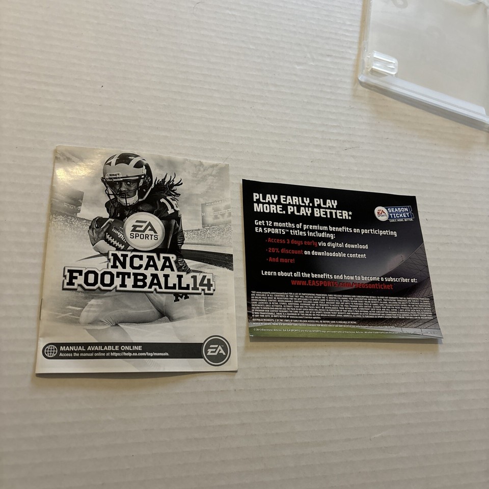 NCAA Football 14 (Sony PlayStation 3, 2013 PS3) COMPLETE Manual CIB
