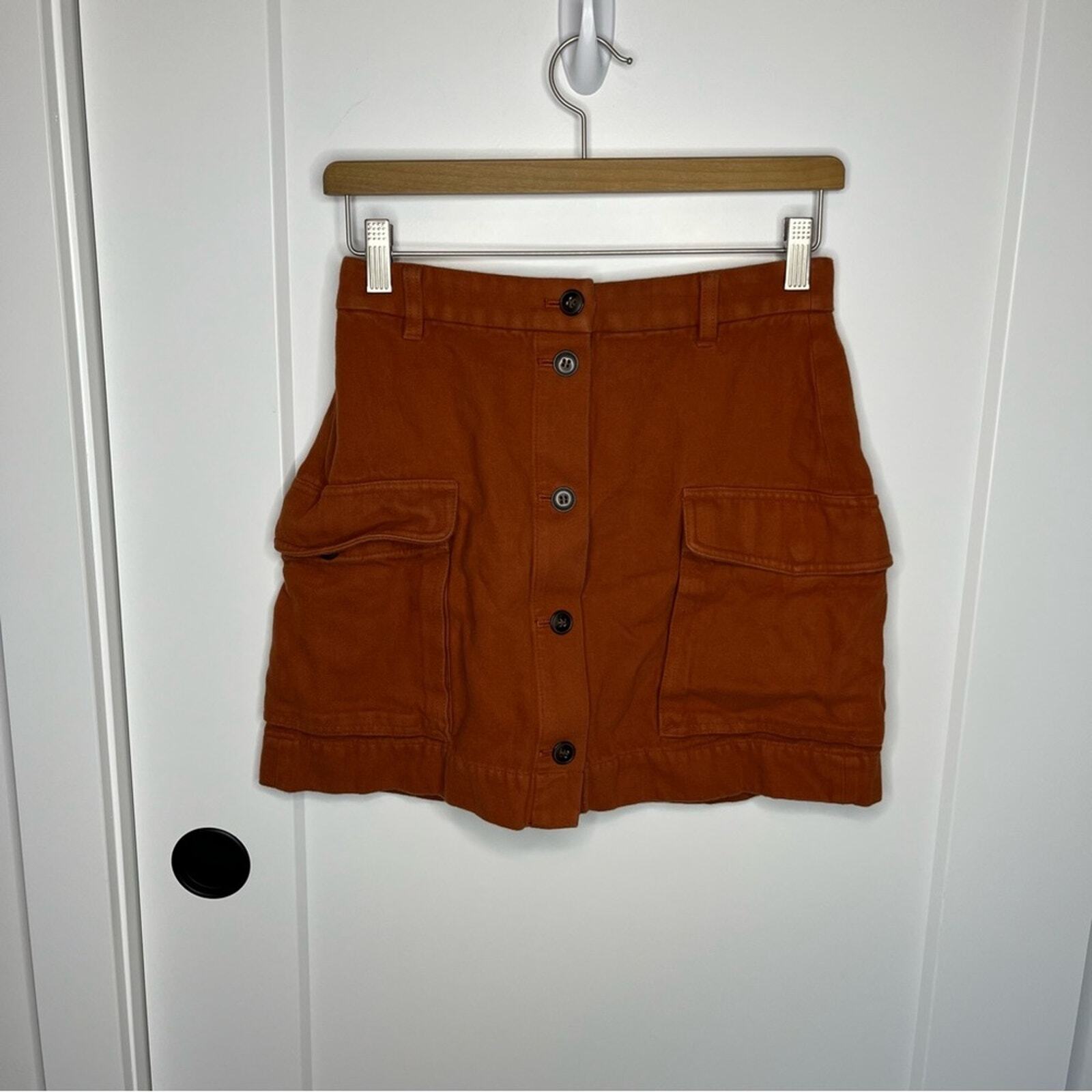 Madewell Rustic Orange Button Down Pocket Mini Sk… - image 2