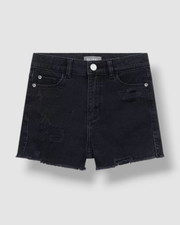 DL1961 Kids Girl's Black Lucy High Rise Distressed Denim Shorts Size 12