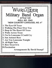 WURLITZER STYLE 125 BAND ORGANO MUSIC ROLL N. 3543 GIOSTRA DI CAMPAGNA N. 4