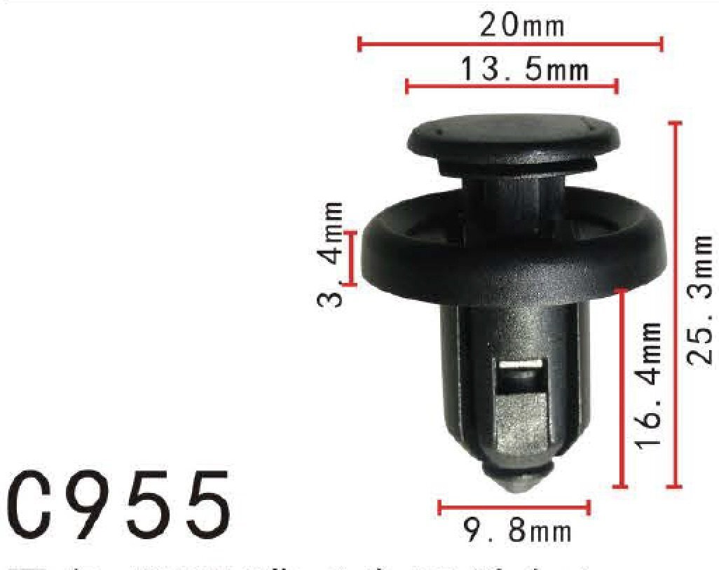 5PCS Fit Honda 91505-S9A-003 Nylon Front Bumper Push-Type Retainer