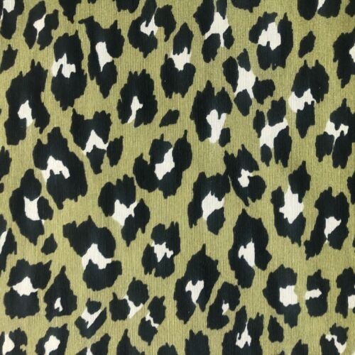Tessuto tenda cotone stampa animalier leopardato verde e nero - larghezza 280 cm - Foto 9 di 9
