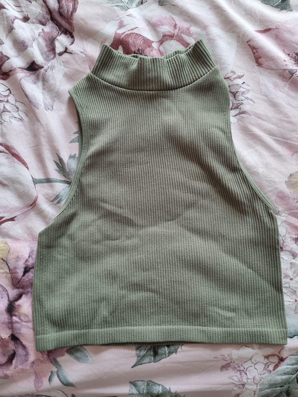 Lime Green Relaxed High-Neck Crop Top main image 0