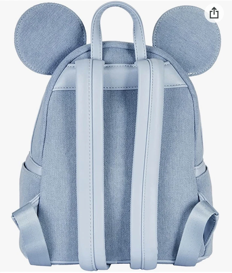 NWT Loungefly Disney Minnie Mouse Denim Mini Backpack - Image 3 of 4
