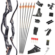 62" Recurve Bow Arrows Takedown 30-60lbs Aluminum Riser Archery Shooting Target